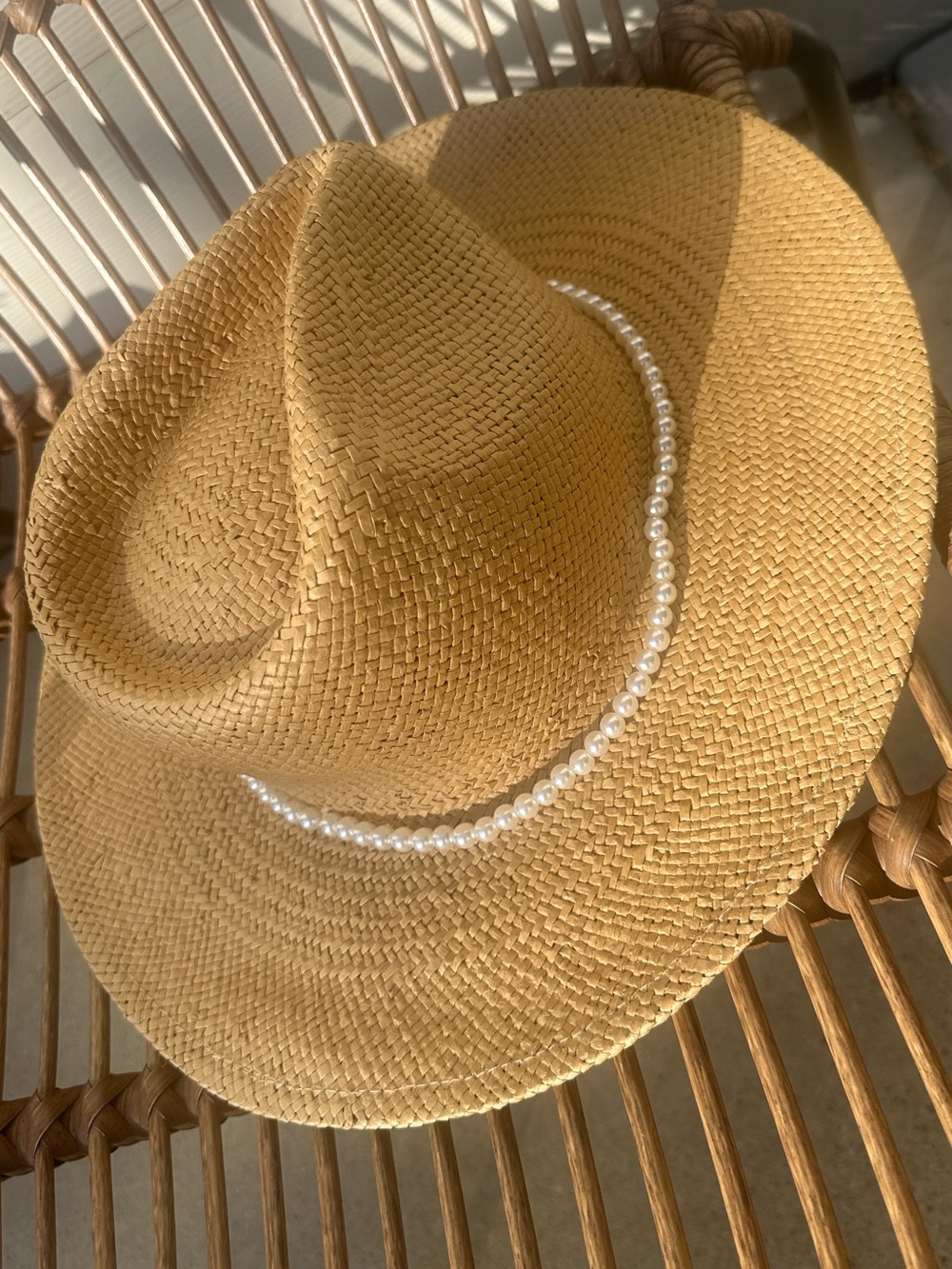 Boston Proper Pearl Raffia Hat - Picture 3 of 7